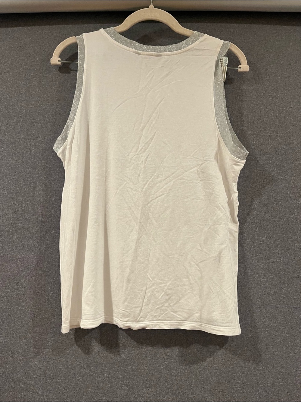 Banana Republic White Tank Top with Silver Trim